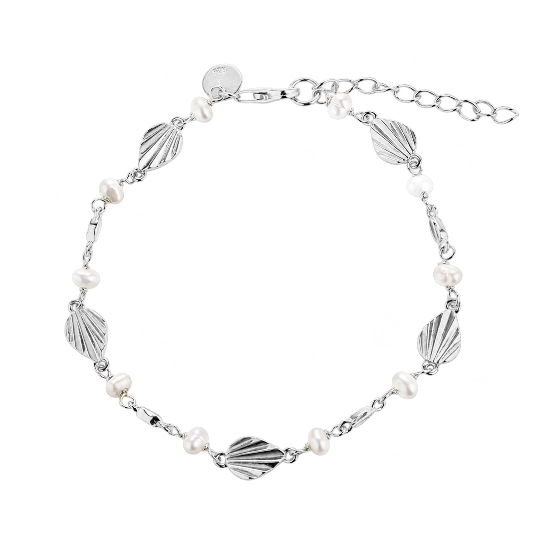 *FAN PEARL BRACELET | SILVER