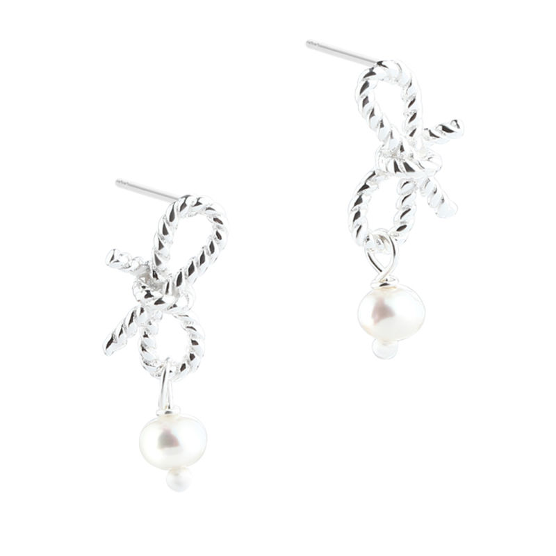 ROPE BOW PEARLS | SILVER