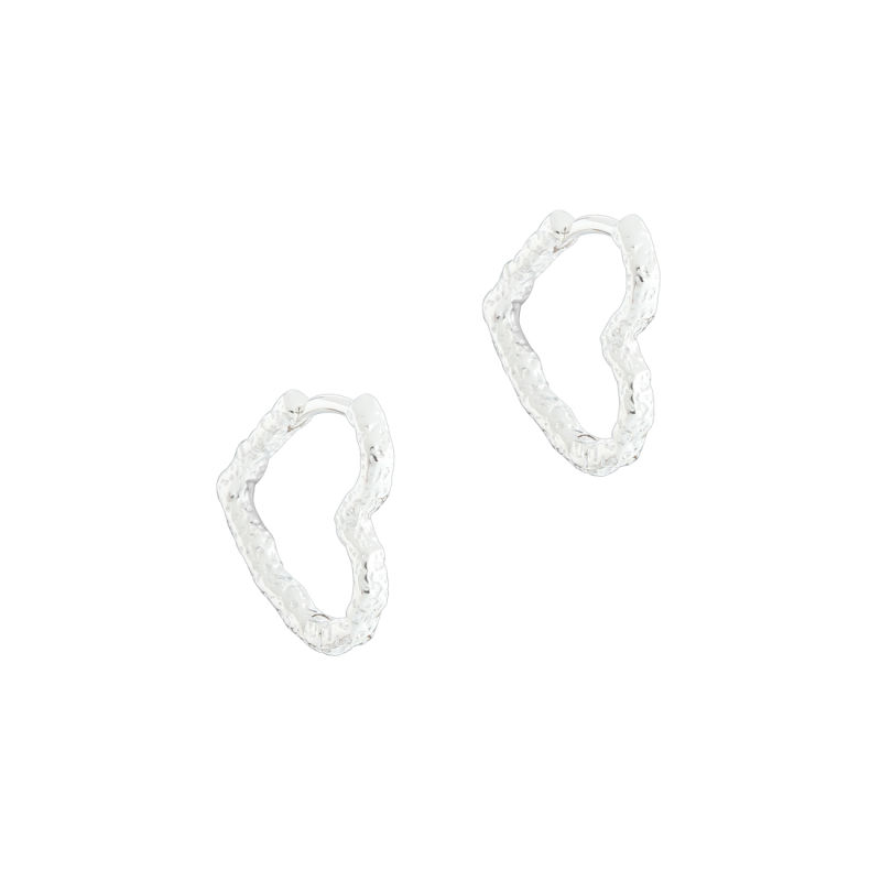 LOVE ME HEART HOOP SMALL | SILVER