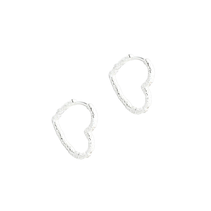 LOVE ME HEART HOOP BIG | SILVER