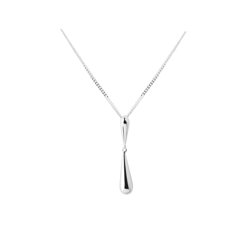 Shiny Drop Necklace Silver Fra Aqua Dulce