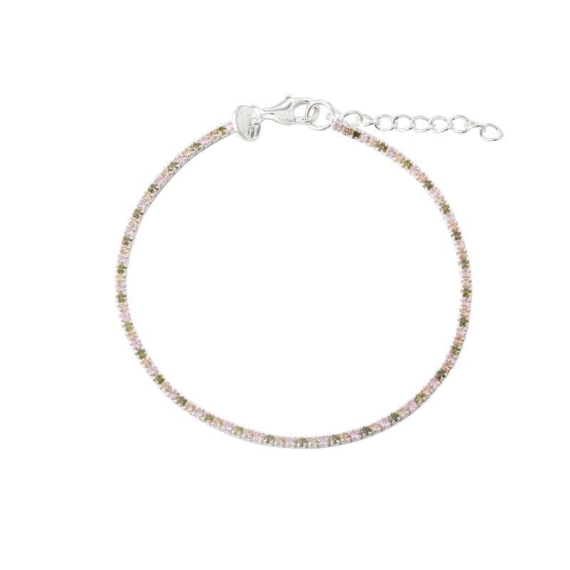 Blush Tennis Bracelet Silver Fra Aqua Dulce