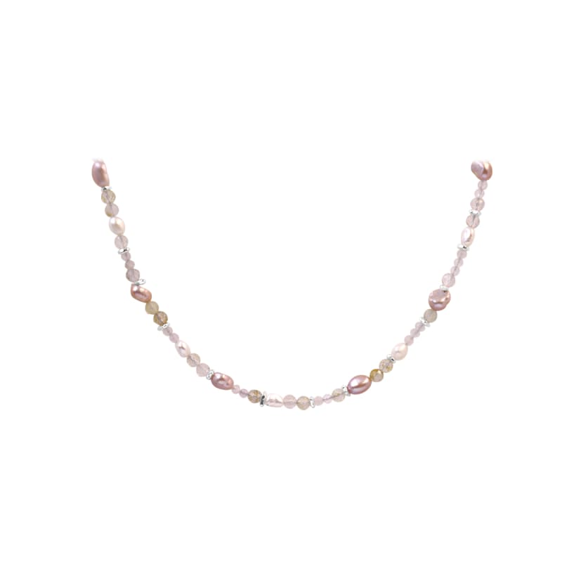 Fresa Rose Necklace Silver Fra Aqua Dulce