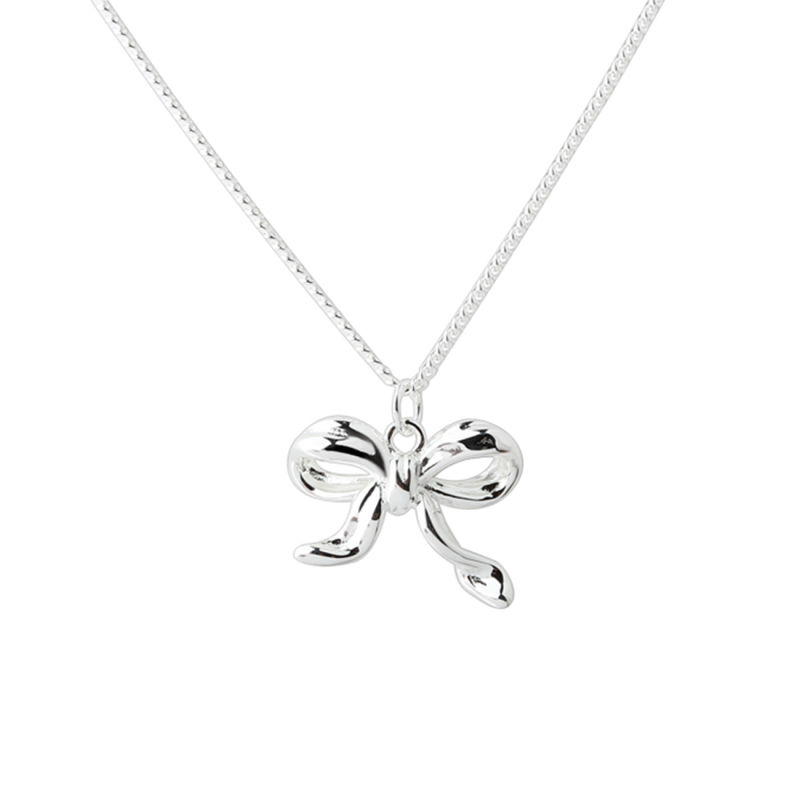 *NEW CURVE BOW | NECKLACE SILVER