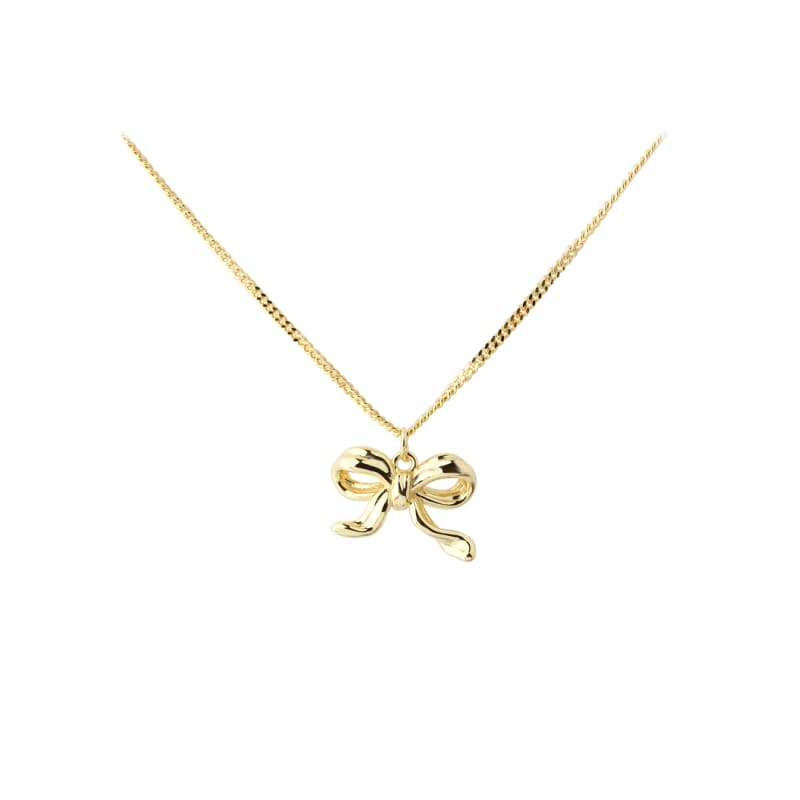 New Curve Bow Necklace Golden Fra Aqua Dulce