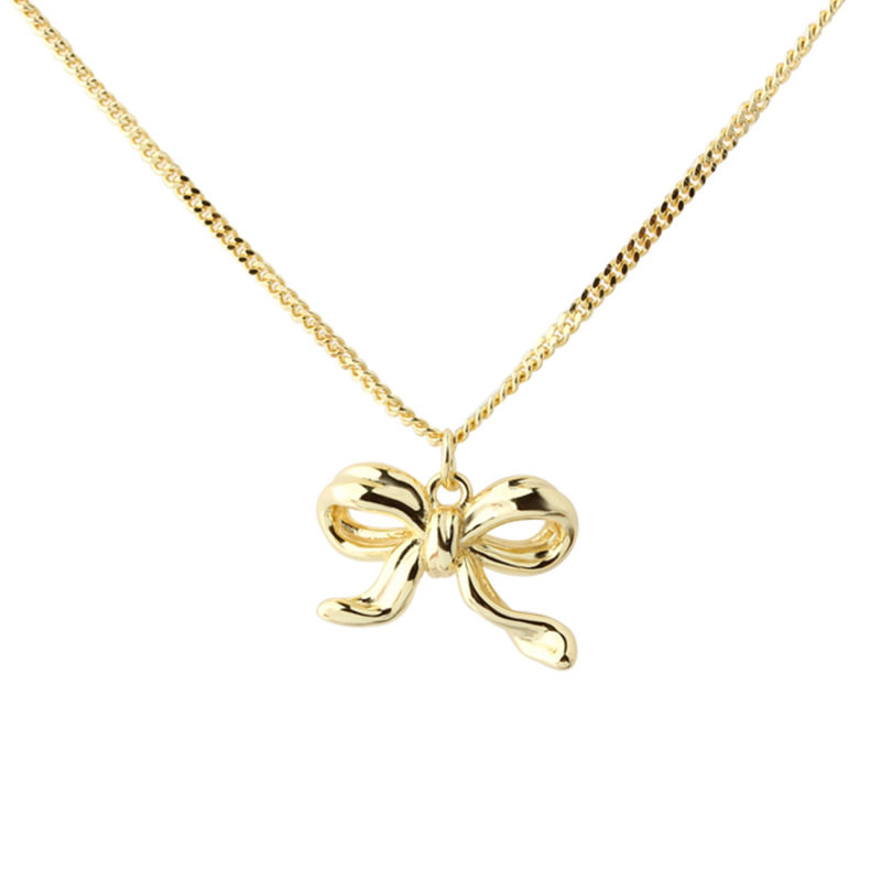 *NEW CURVE BOW | NECKLACE GOLDEN