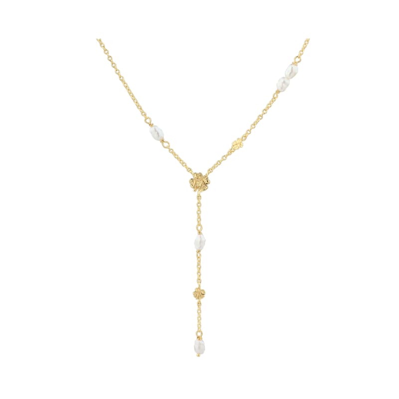 CLOVER Y-NECKLACE | GOLDEN