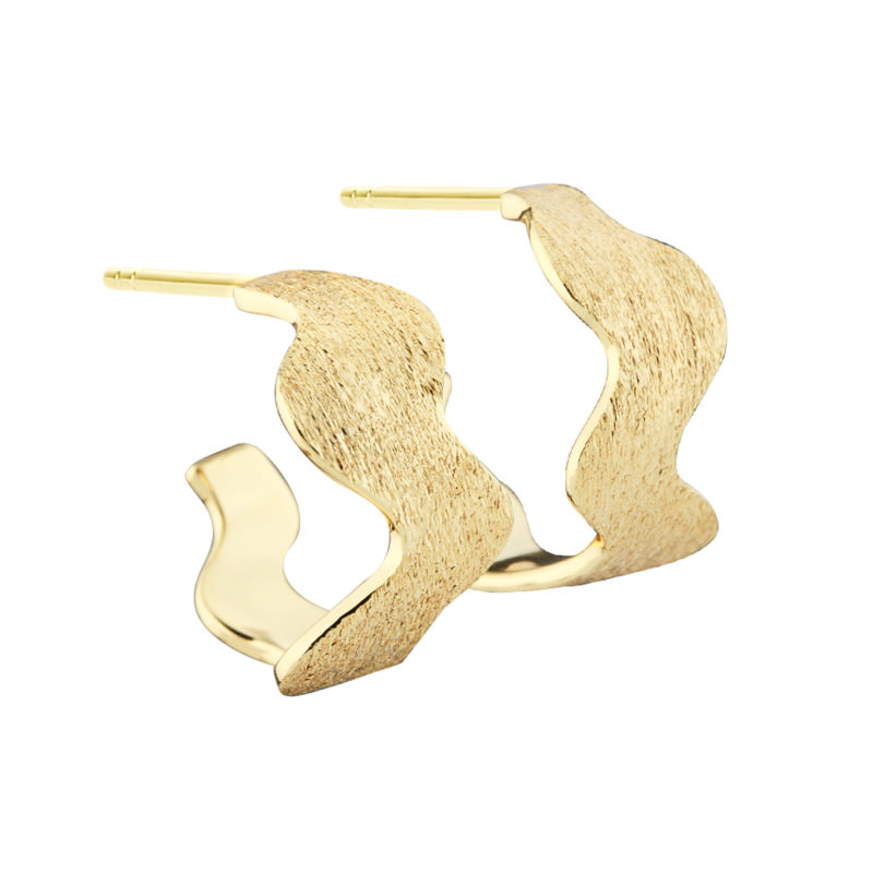 DREAMLIT WAVY HOOP 14 MM. | GOLDEN