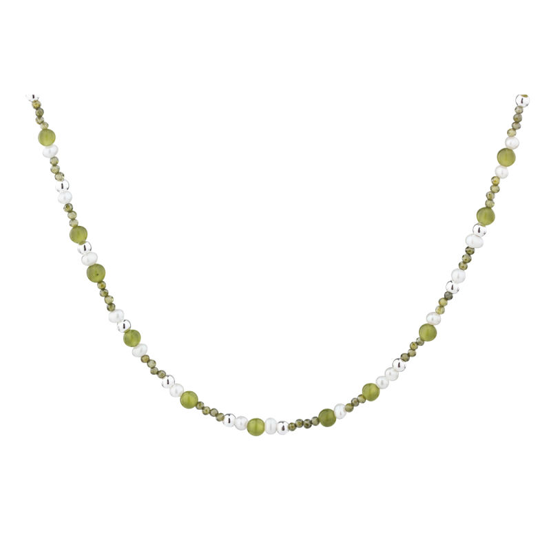 AYA OLIVE NECKLACE | SILVER