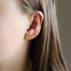 No. 8, restikker i forgyldt sterling slv med 8 mm. brstede mnter.