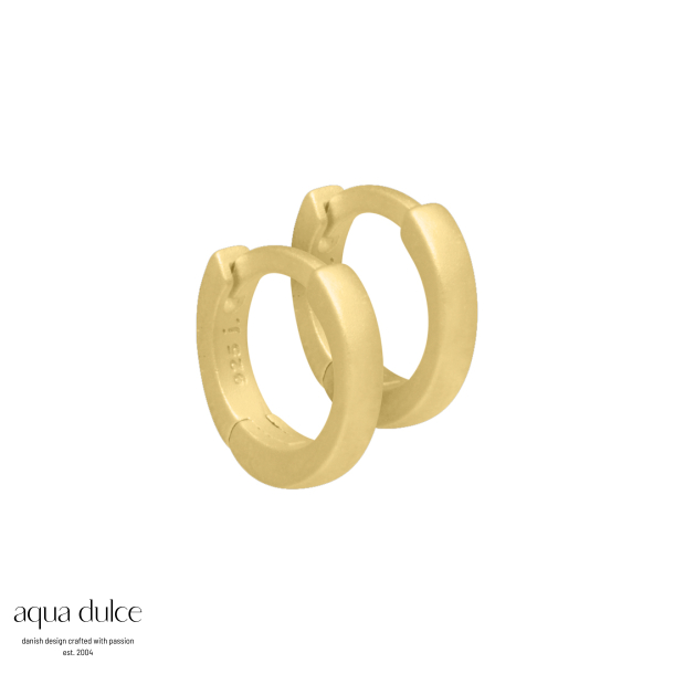 Mai, 10 mm. creoler i sandblst forgyldt sterling slv med klikls