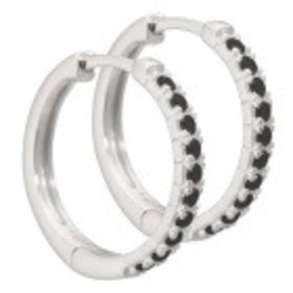BLACK DARLING 15 MM. HOOPS | SILVER