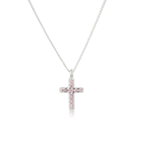 ROSE CROSS NECKLACE | SILVER