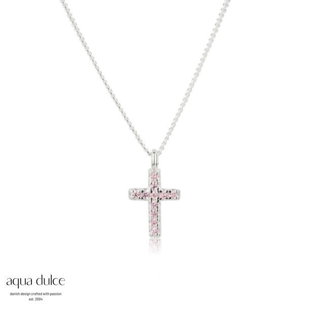 ROSE CROSS NECKLACE | SILVER