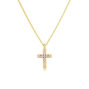 ROSE CROSS NECKLACE | GOLDEN