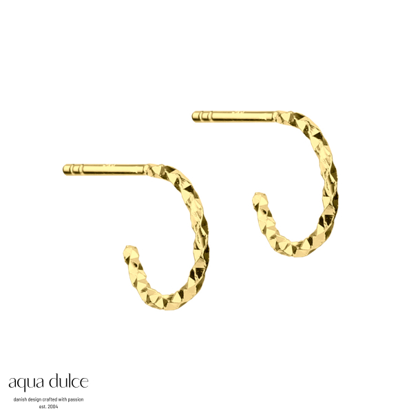 DIAMOND CUT HOOP 10 MM., i forgyldt sterling slv