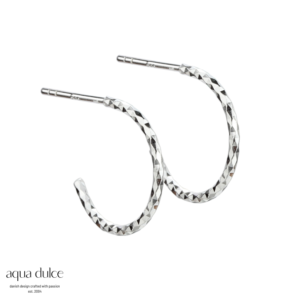 DIAMOND CUT HOOP 15 MM. | SILVER