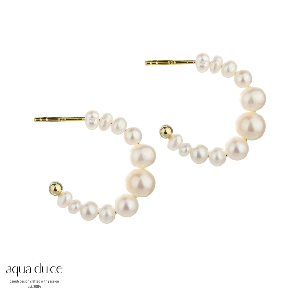 PRETTY PEARL HOOP | GOLDEN