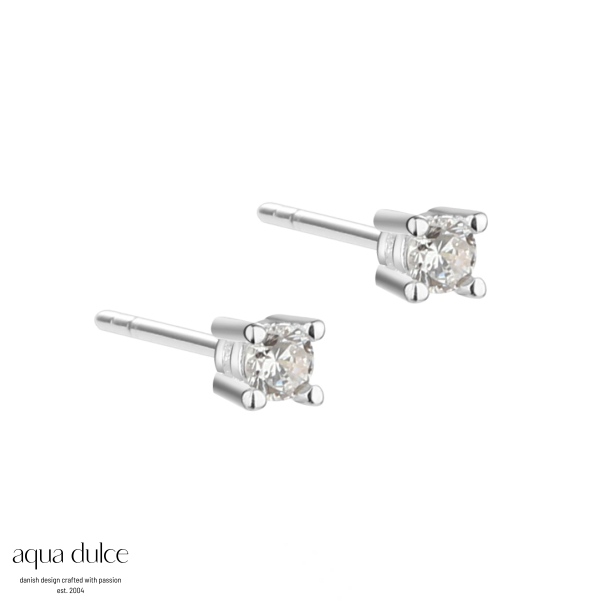 MINI KAYA WHITE EARSTUD | SILVER