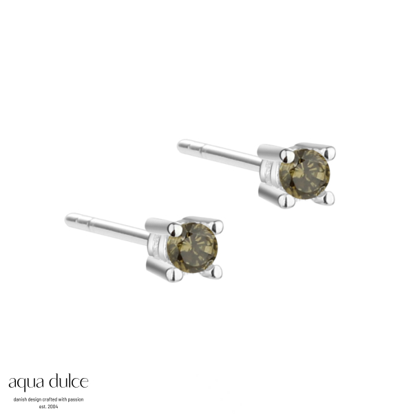 MINI KAYA OLIVE EARSTUD | SILVER