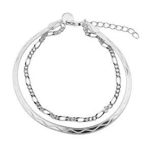 *SNAKE & FIGARO BRACELET | SILVER