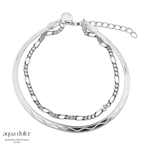 *SNAKE & FIGARO BRACELET | SILVER