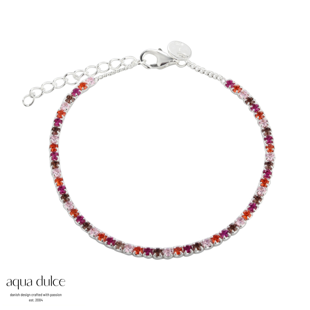 PINK TENNIS BRACELET | SILVER