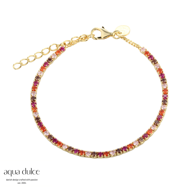 PINK TENNIS BRACELET | GOLDEN