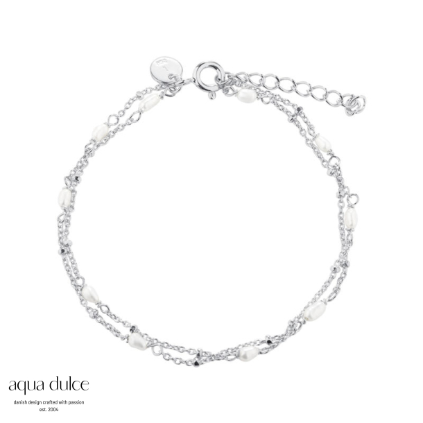 *RICE DOT DOUBLE BRACELET  | SILVER