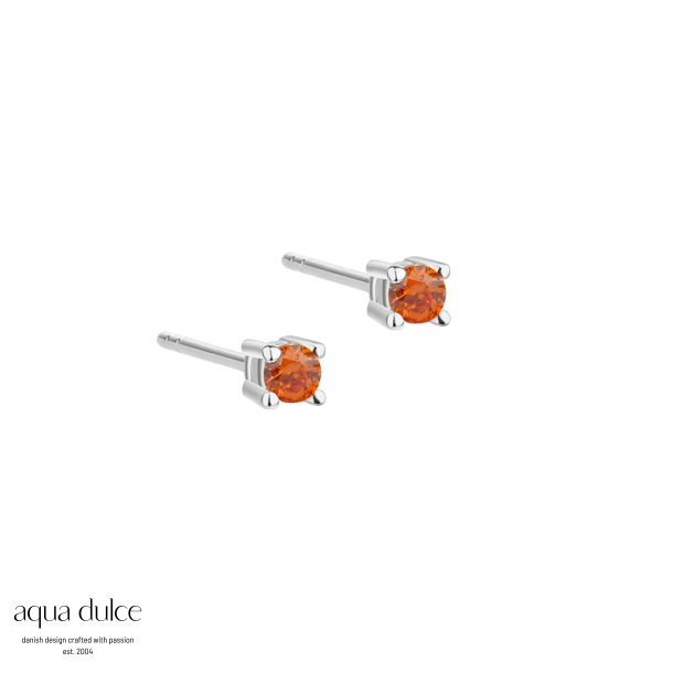 MINI KAYA ORANGE EARSTUD | SILVER