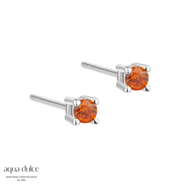 MINI KAYA ORANGE EARSTUD | SILVER