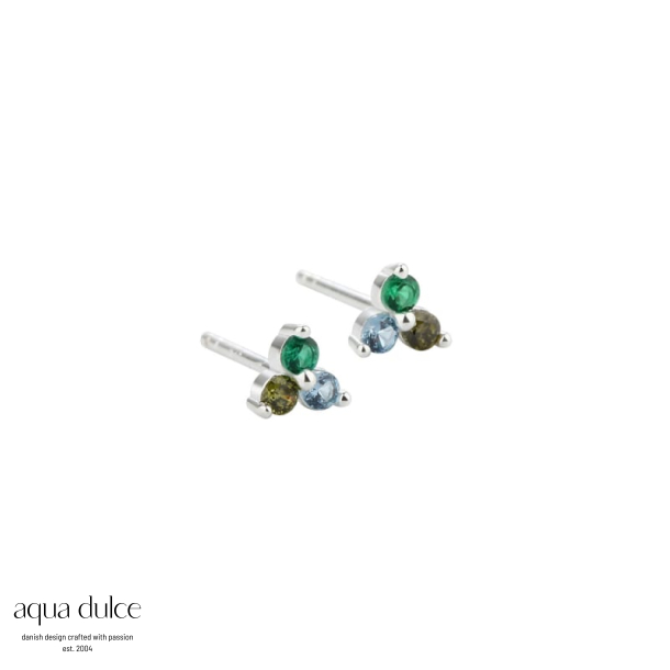 GUNNVA GREEN EARSTUD | SILVER