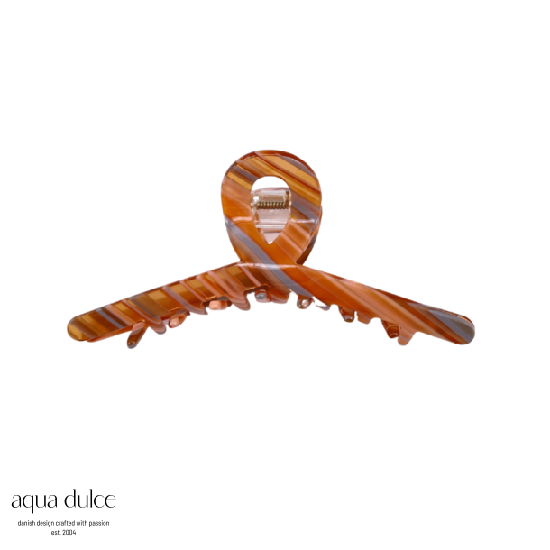 HAIRCLAW, ROSE/BROWN/BLUE STRIPES