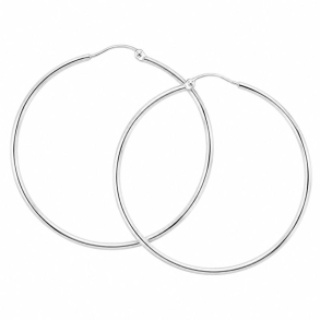 *ANA HOOP LARGE 40 MM | SILVER
