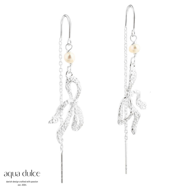 *HANGING BOW EARTHREAD | SILVER
