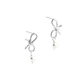ROPE BOW PEARLS | SILVER