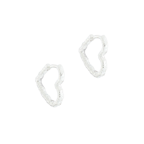 LOVE ME HEART HOOP SMALL | SILVER