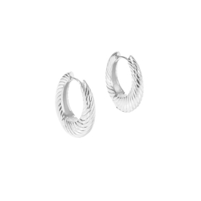 *CHUNKY LINE HOOP SMALL | SILVER