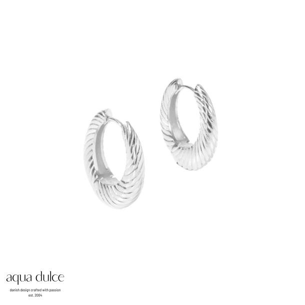 *CHUNKY LINE HOOP SMALL | SILVER