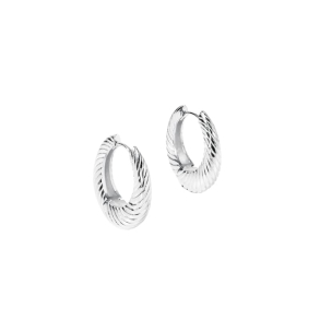 CHUNKY LINE HOOP SMALL | SILVER