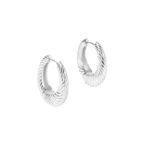 *CHUNKY LINE HOOP BIG | SILVER