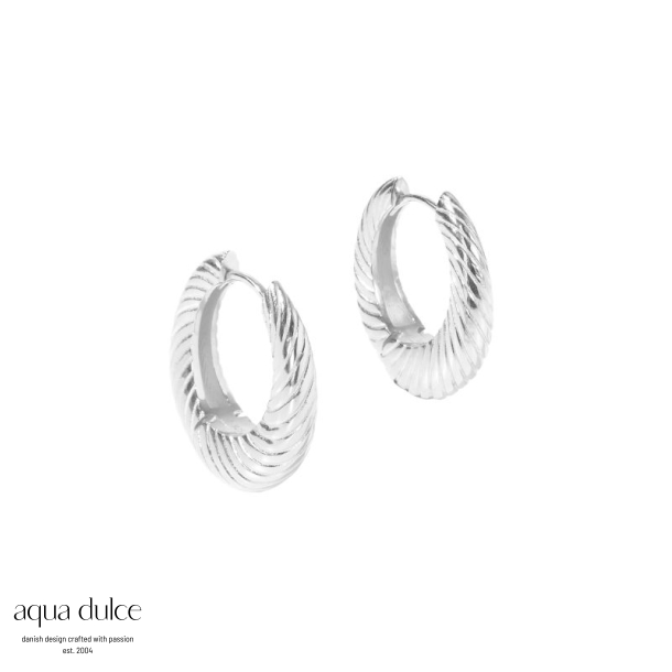 *CHUNKY LINE HOOP BIG | SILVER