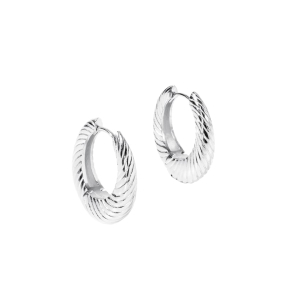 CHUNKY LINE HOOP BIG | SILVER