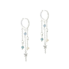 STELLA HOOP BLUE |  SILVER