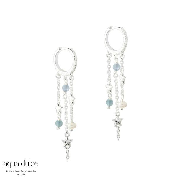 STELLA HOOP BLUE |  SILVER