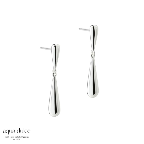 SHINY DROP EARSTUD | SILVER