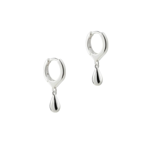 SHINY DROP HOOP | SILVER