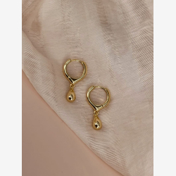 *SHINY DROP HOOP | SILVER