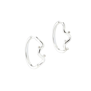 *WAVY HOOP BIG | SILVER