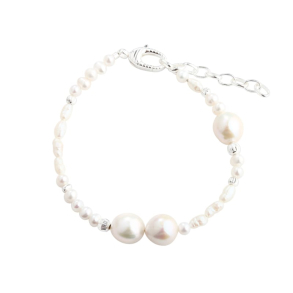 LINE PEARL BRACELET | SILVER